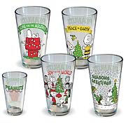 Peanuts Holiday Pint Glass 4-Pack